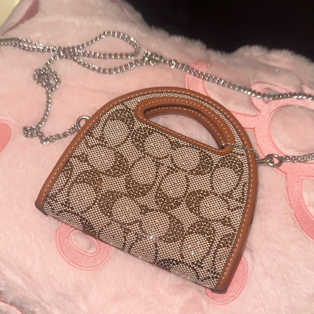 Top Handle Card Case Crossbody in crystal signature